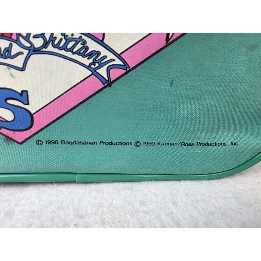Vintage 1990 Alvin And‎ The Chipmunks Britney Teal Green Mini Suitcase *READ*